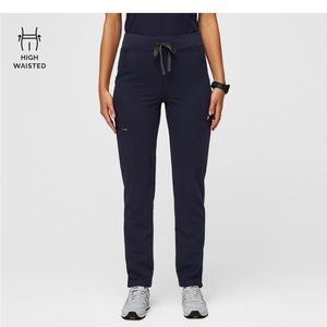 Figs Navy High Waisted Yola Skinny Scrub Pants
